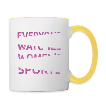 Everyone Watches Women's Sports Female Athletes - Contrasting Mug - white/yellow - Right