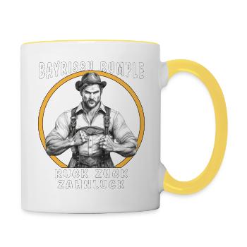 MAN BAVARIAN RUMBLE IN NO TIME AT ALL TOOTH GAP - Contrasting Mug - white/yellow - Right