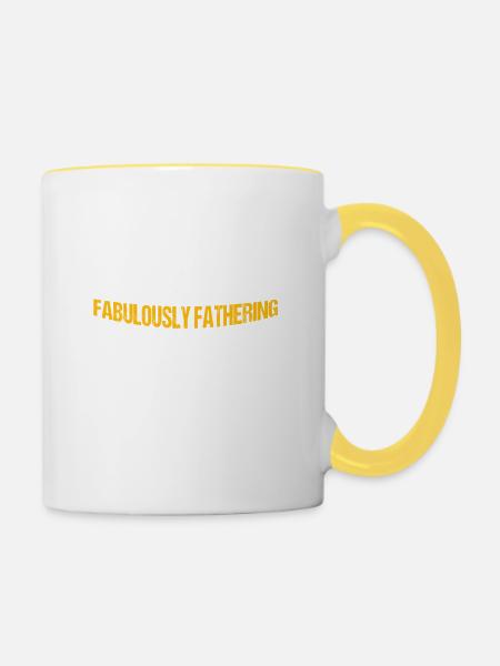Dad Af Fabulously Fathering - Tasse zweifarbig - Weiß/Gelb