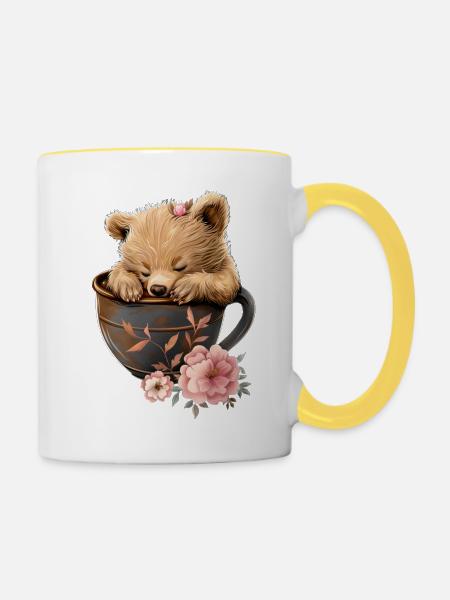 Tragen - Tasse zweifarbig - Weiß/Gelb