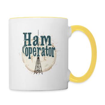 Stolzer Amateurfunk-betreiber - Tasse zweifarbig - Weiß/Gelb - Rechts