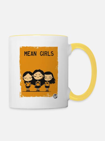 gemeine Mädchen - Tasse zweifarbig - Weiß/Gelb