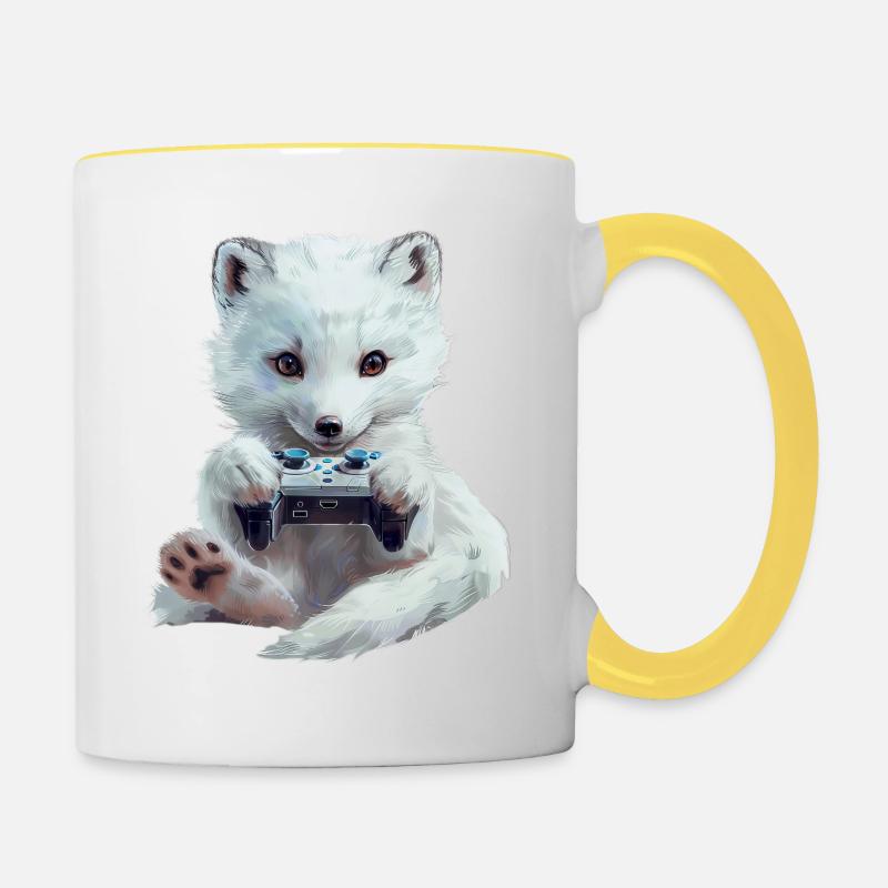 Polarfuchs - Tasse zweifarbig - Weiß/Gelb