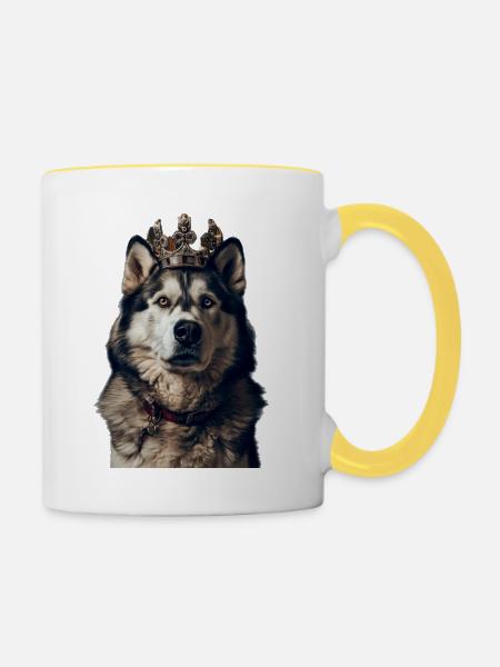 Alaskan Malamute - Tasse zweifarbig - Weiß/Gelb