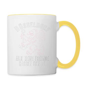 Dusseldorf Lion Anchor All My Friends Hate - Contrasting Mug - white/yellow - Right
