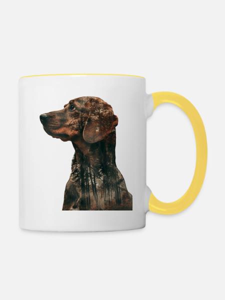 Beagle - Tasse zweifarbig - Weiß/Gelb