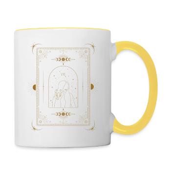 Zodiaque astrologique Zodiaque Cancer Design - Mug contrasté - blanc/jaune - Droite