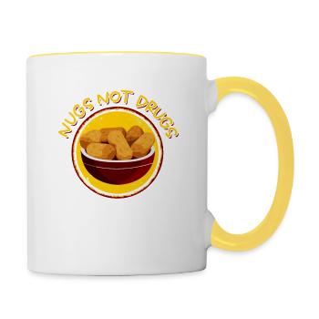 Nuggs Statt Drogen - Tasse zweifarbig - Weiß/Gelb - Rechts