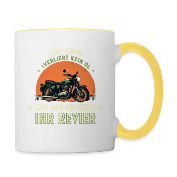 Simson DDR Moped Simson fan s51 ddr - Tasse zweifarbig - Weiß/Gelb - Rechts