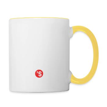 Vintage 50s 1950s - Mug contrasté - blanc/jaune - Droite