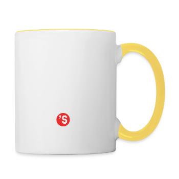 Vintage 70s 1970s - Mug contrasté - blanc/jaune - Droite