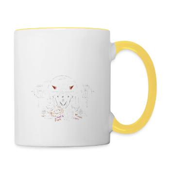 Je m’entraîne pour les sucreries, les friandises Fitness - Mug contrasté - blanc/jaune - Droite