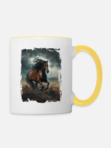 Vollblut - Tasse zweifarbig - Weiß/Gelb