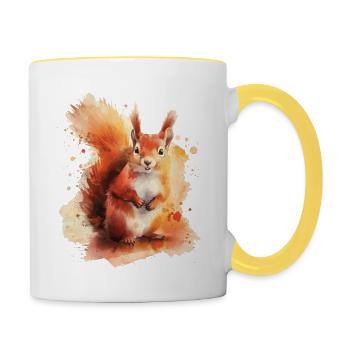 Écureuil - Mug contrasté - blanc/jaune - Droite