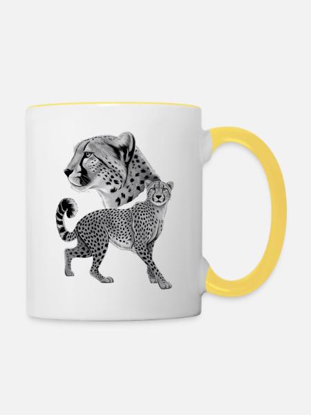 Gepard - Tasse zweifarbig - Weiß/Gelb