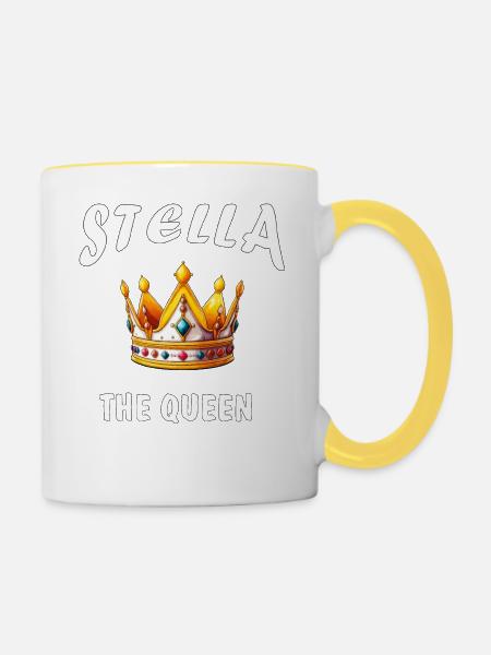 STELLA THE QUEEN - Tasse zweifarbig - Weiß/Gelb