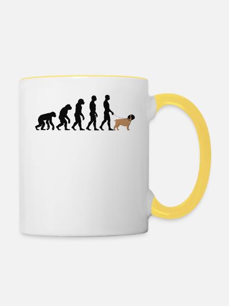 Englischer Mastiff - Tasse zweifarbig - Weiß/Gelb