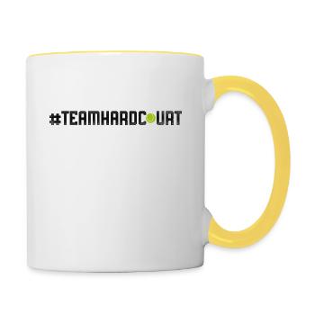 Funny Tennis Player Racket - Tasse zweifarbig - Weiß/Gelb - Rechts