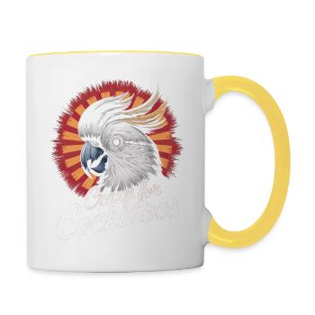 Crazy For Cockatoos Papageien Liebhaber Freude - Tasse zweifarbig - Weiß/Gelb - Rechts