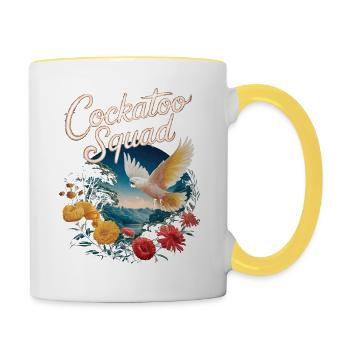 Cockatoo Squad Paradiesische Blumenpracht - Tasse zweifarbig - Weiß/Gelb - Rechts