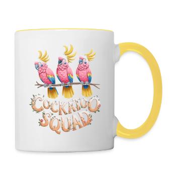 Cockatoo Squad Perfekte Papageien Fans - Tasse zweifarbig - Weiß/Gelb - Rechts