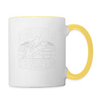 Fässer - das ist mein Job - Tasse zweifarbig - Weiß/Gelb - Rechts