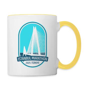 Istanbul - Marathon - 2025 - Turquie - Mug contrasté - blanc/jaune - Droite