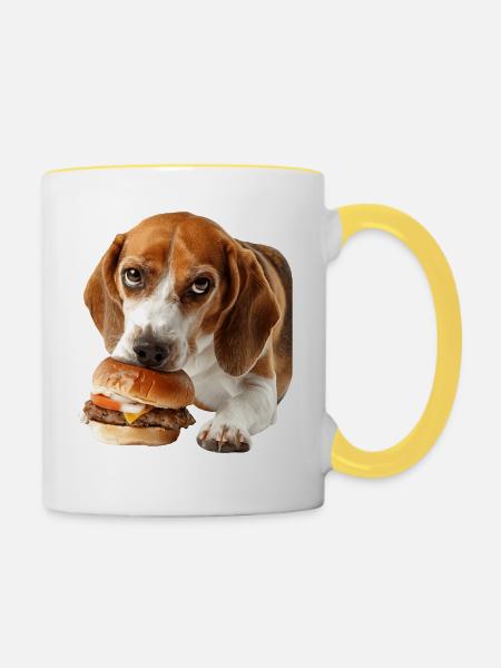 Beagle - Tasse zweifarbig - Weiß/Gelb