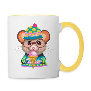 Petit gourmand - Mug contrasté - blanc/jaune - Droite