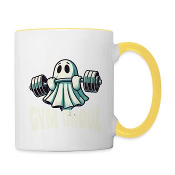 Gym Ghoul Creepy Fitness Ghost - Mug contrasté - blanc/jaune - Droite