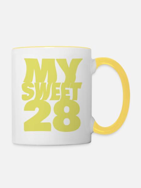 28 - Tasse zweifarbig - Weiß/Gelb