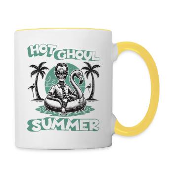Heiße Ghoul Sommer Vibes Für Dich - Tasse zweifarbig - Weiß/Gelb - Rechts