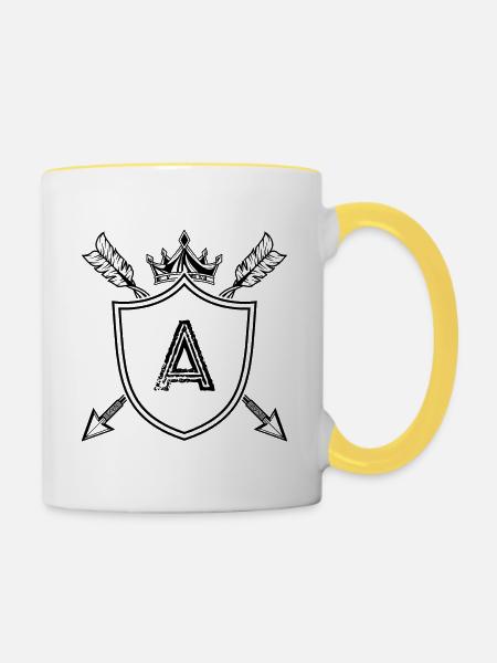 A - Tasse zweifarbig - Weiß/Gelb