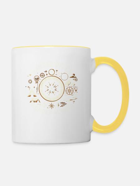 Oft wandern, immer staunen - Tasse zweifarbig - Weiß/Gelb