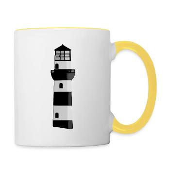 Phare de Gray - Mug contrasté - blanc/jaune - Droite