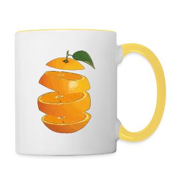 Orange Fruit - Tasse zweifarbig - Weiß/Gelb - Rechts