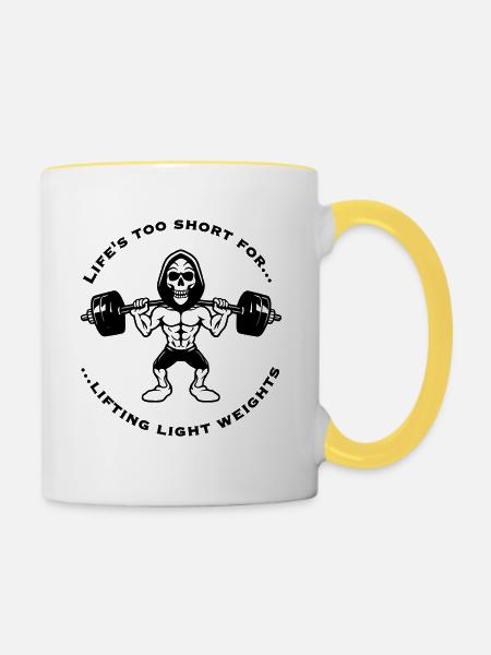 Gym Statement Lifting Heavy Weights - Tasse zweifarbig - Weiß/Gelb