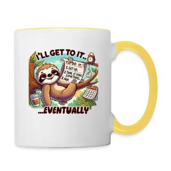 Ich komme schon noch dazu... Irgendwann - Tasse zweifarbig - Weiß/Gelb - Rechts