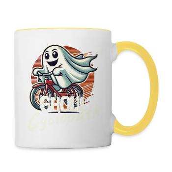 Cycling Ghost Ghoul Cyclopath - Contrasting Mug - white/yellow - Right