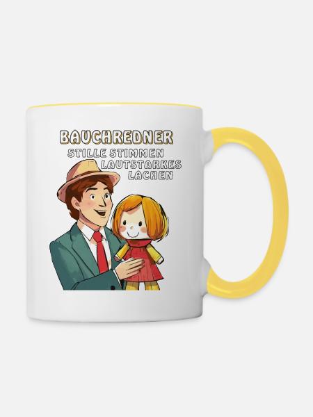 BAUCHREDNER STILLE STIMMEN LAUTSTARK - Tasse zweifarbig - Weiß/Gelb