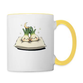 offizielles schlafshirt pärchen Zwiebel - Tasse zweifarbig - Weiß/Gelb - Rechts