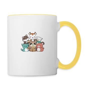 Christmas Cookies Baking Team Animals - Contrasting Mug - white/yellow - Right