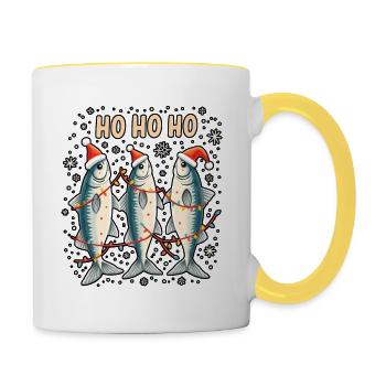 Christmas Outfit Mackerel Christmas Mackerel - Contrasting Mug - white/yellow - Right