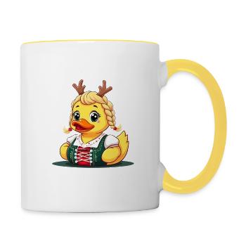 Rentier war ausverkauft Weihnachten Elch Spruch - Tasse zweifarbig - Weiß/Gelb - Rechts