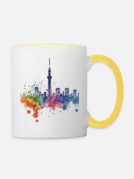 Kure - Tasse zweifarbig - Weiß/Gelb
