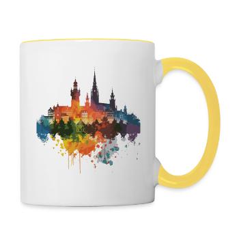 Midden-Groningen - Tasse zweifarbig - Weiß/Gelb - Rechts