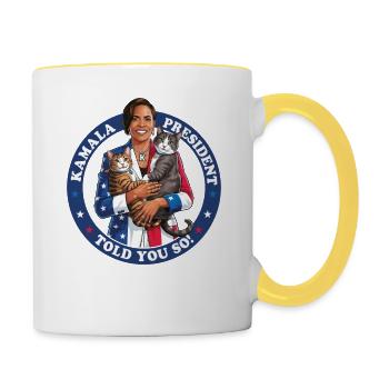 Kamala President - Told You So! - Contrasting Mug - white/yellow - Right