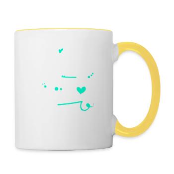 Das Leben Ist Gut Pflegen Macht Es Besser - Tasse zweifarbig - Weiß/Gelb - Rechts