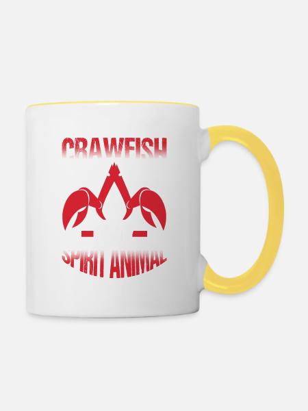 Flusskrebs Ist Geisttier - Tasse zweifarbig - Weiß/Gelb