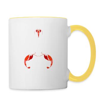 Restez calme et mangez des écrevisses - Mug contrasté - blanc/jaune - Droite